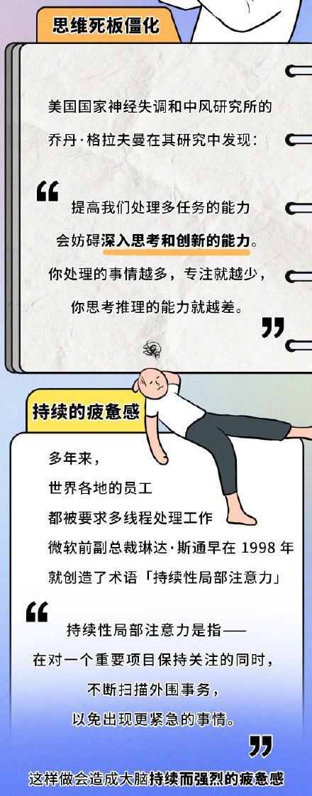 你可能從沒注意過用腦衛(wèi)生 多線程工作讓人“變傻”