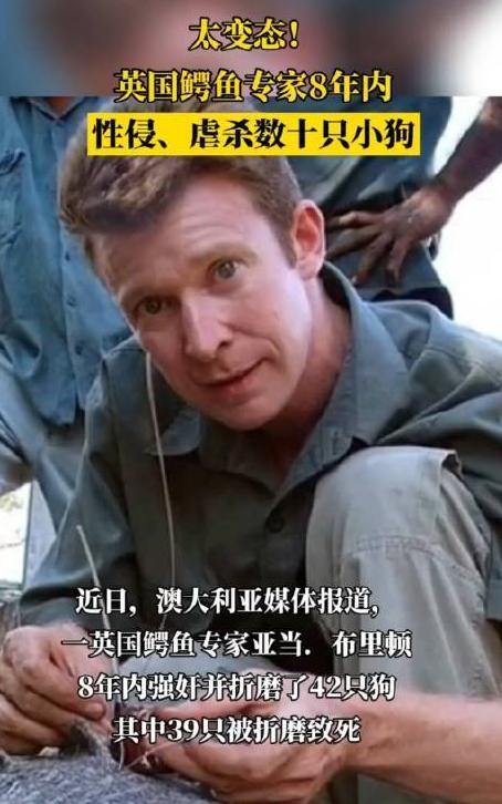 英国鳄鱼专家性侵数十只小狗 曾与BBC合作制作节目