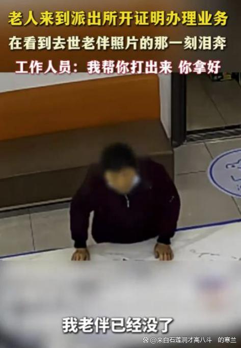 老人到派出所办业务，看到过世7年老伴的照片，忍不住嚎啕大哭 温情一幕感动全网