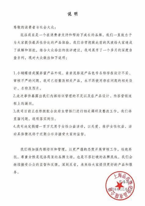 驰名好意思妆品牌花洛莉亚被罚近3万元 因性表露宣传受罚