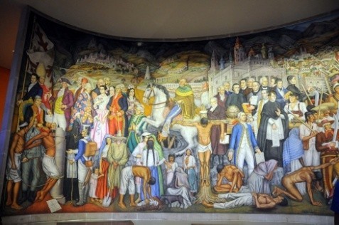 描绘墨西哥人民抗击外来侵略者、争取民族独立、建立民主共和国的大型史诗壁画（一）