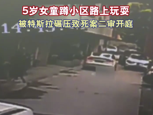 5岁女童蹲小区路上玩耍被特斯拉碾压致死案二审开庭