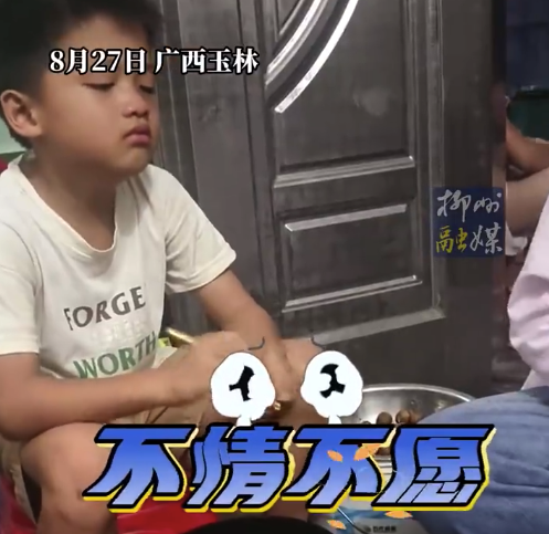 又心疼又好笑！广西小孩哥挖龙眼肉边挖边哭 网友：怪不得吃着上火