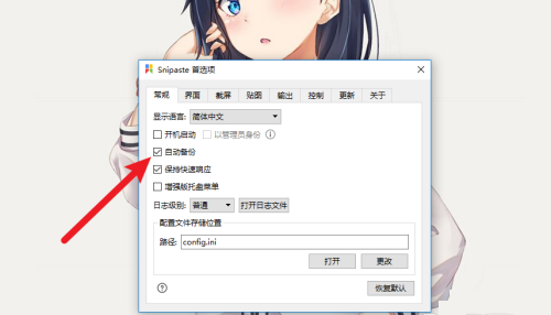 Snipaste怎么开启自动备份