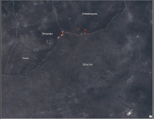 卫星图像告诉你 蒙古国大火无法跨过中国边境线