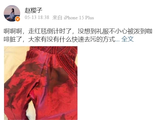赵樱子走戛纳红毯！穿透视银色长裙披头纱，穿恨天高久停留被驱赶