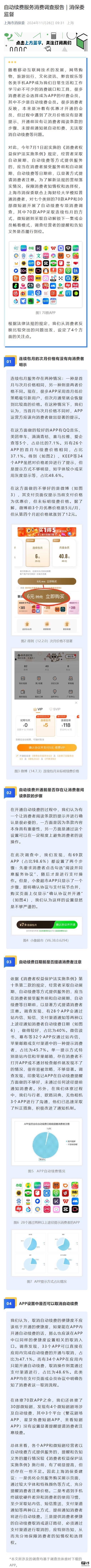 上海消保委调查App自动续费