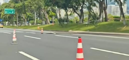 深圳地铁通报滨海大道突发地面沉降 现场已交通管制