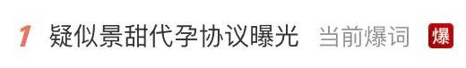 疑似景甜代孕协议曝光 工作室回应