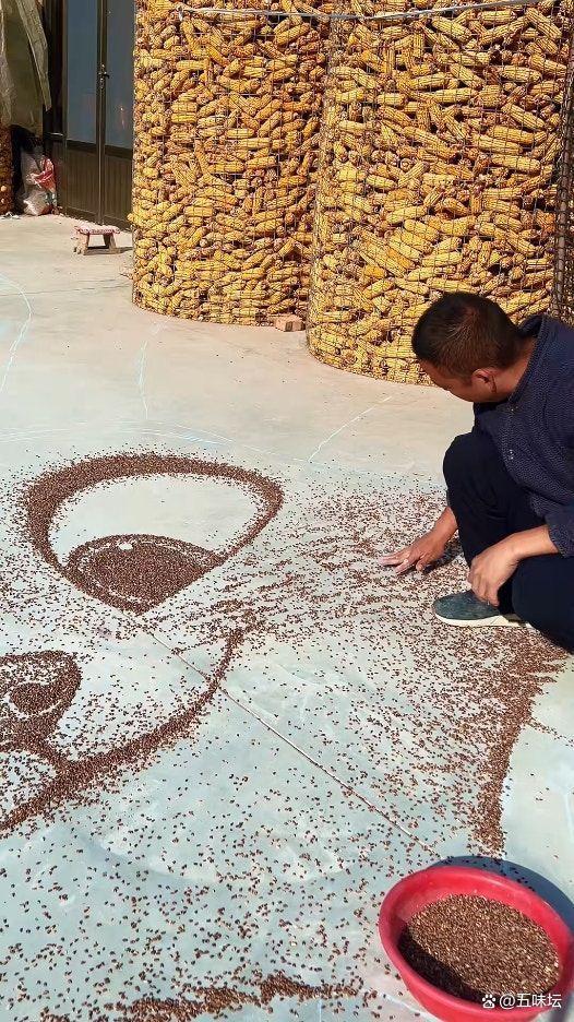 農(nóng)戶用糧食畫《瘋狂動物城》巨幅海報(bào) 創(chuàng)意致敬票房佳績