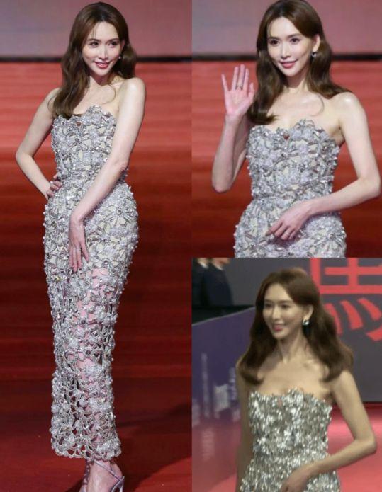 林志玲一袭镂空水钻礼服亮相金马奖3
