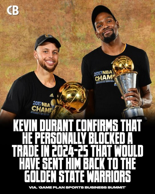 杜兰特亲承拒绝重返勇士放弃与库里联手机会