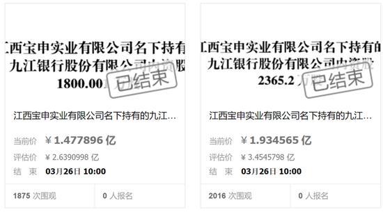 九江银行千万股权上架拍卖 七折起拍引发关注