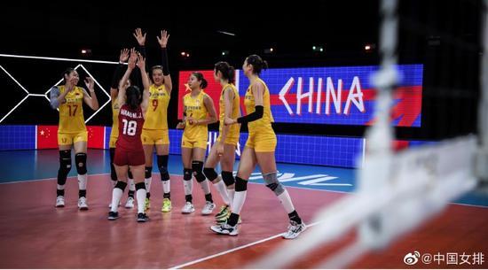 中国女排3-0破美国不败金身 世联赛七连胜收官