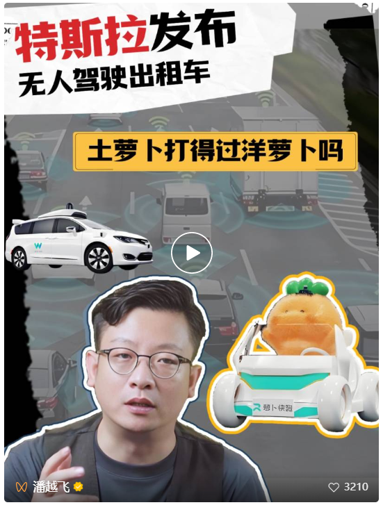 特斯拉发布无人驾驶出租车，土萝卜打得过洋萝卜吗