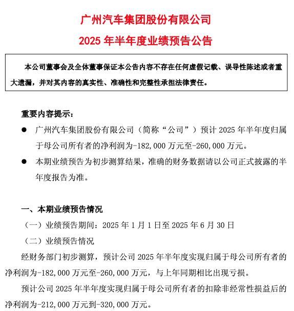 半年最高預(yù)虧26億,！廣汽跌落神壇，董事長宣布進(jìn)入“戰(zhàn)時(shí)狀態(tài)” 業(yè)績持續(xù)惡化引發(fā)關(guān)注
