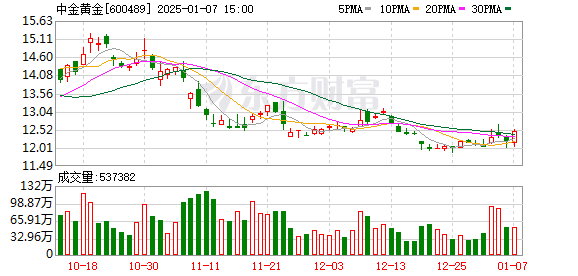 中金黄金1月7日大宗交易成交254.59万元