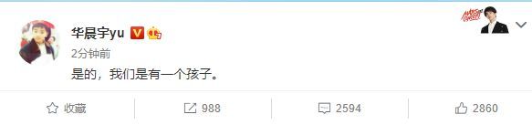 实锤了！华晨宇和张碧晨发文承认已生女