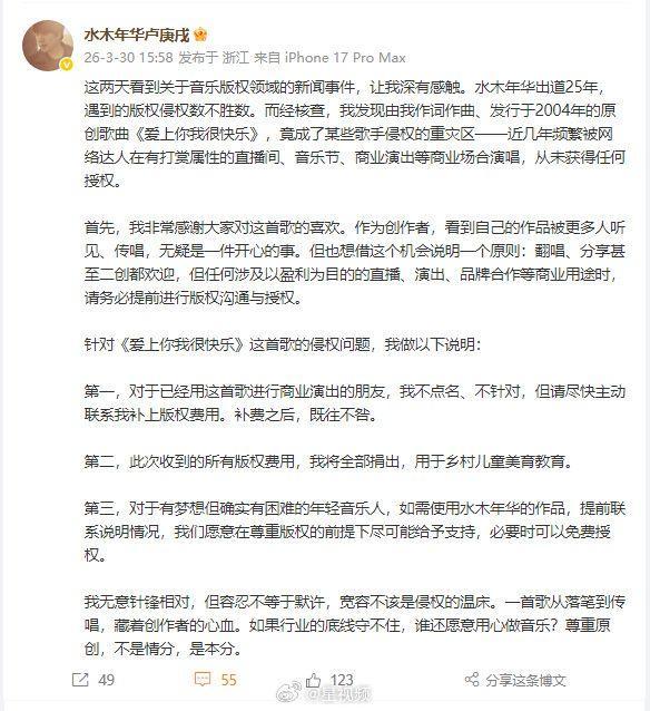 音乐人集体发声控诉版权侵权 维权风暴席卷乐坛