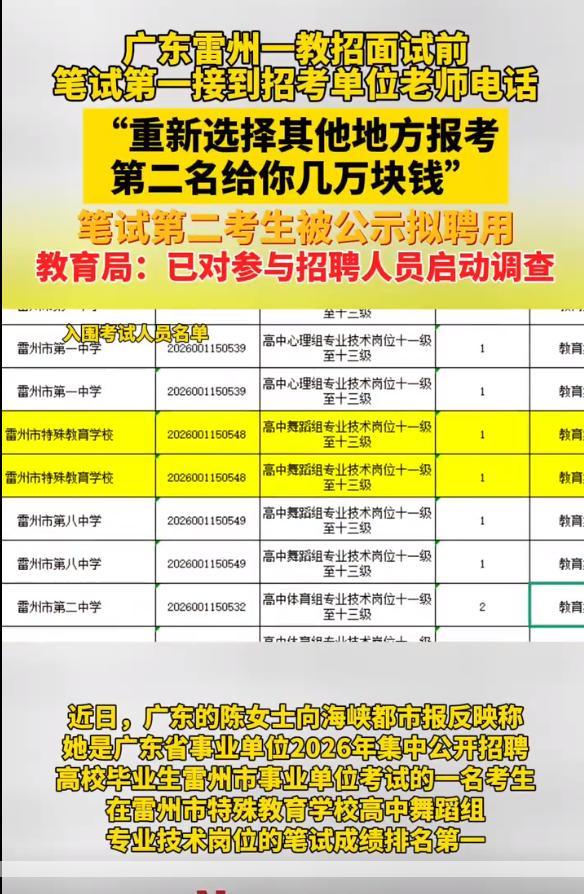 工作单元招考第别称被第二名嘲讽 暗箱操作引众怒