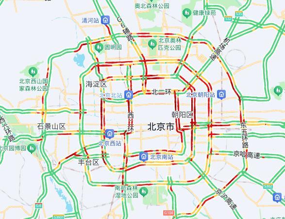 北京五预警生效中 降雨影响晚高峰出行