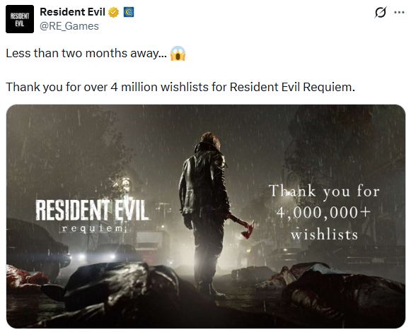 《生化危机9》新里程碑:愿望单人数破400万