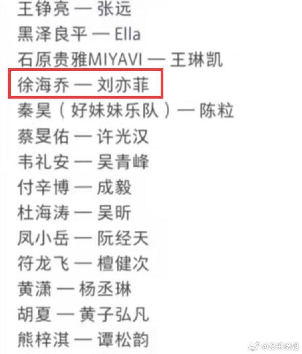 徐海乔披哥打call亲友团是刘亦菲，网友：徐海乔赢麻了
