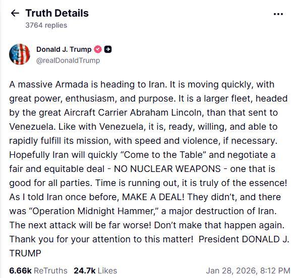 特朗普：时间不多了 伊朗外长：随时奉陪 紧张局势升级