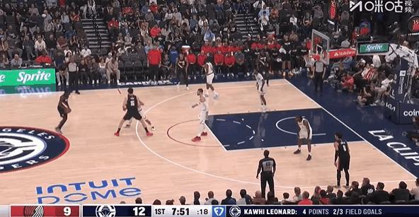 开拓者不敌快船:杨瀚森2分1板 出场时间受限