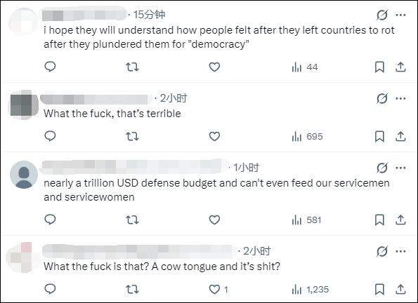 “一直饿肚子”，开航母去打伊朗，美军伙食就这？匮乏餐食打击士气