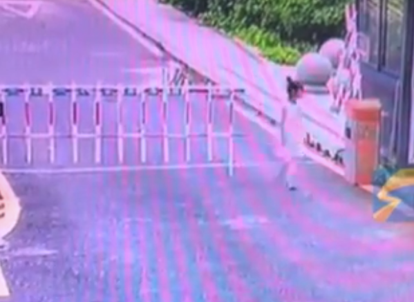 監(jiān)控拍下男子尾隨女孩進(jìn)小區(qū),，拿糖給女孩吃被拒絕，孩子?jì)寢屢褕?bào)警