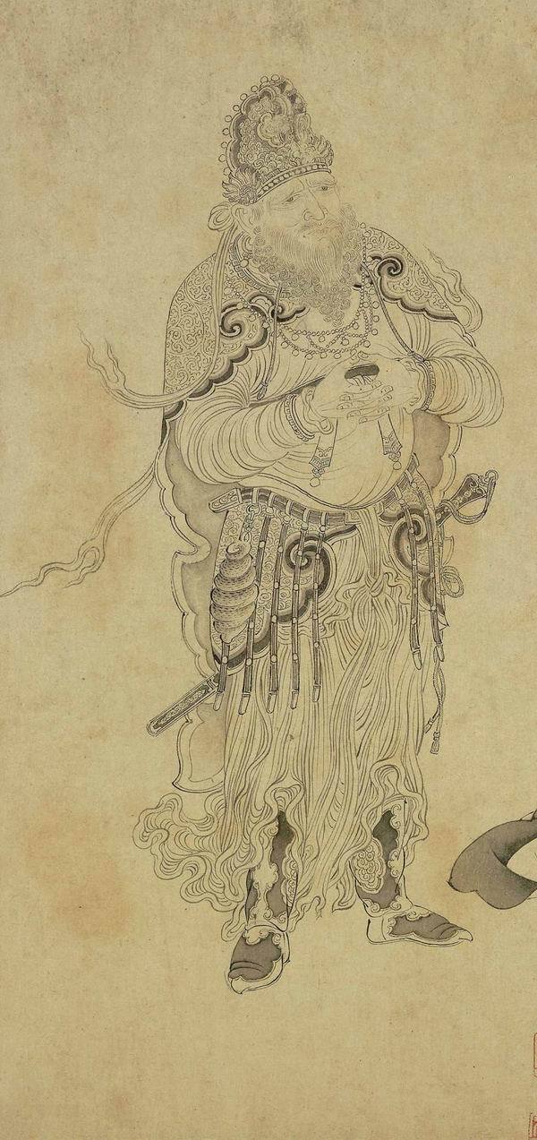 故宫博物院藏宋李公麟（传）绘《维摩演教图》卷局部