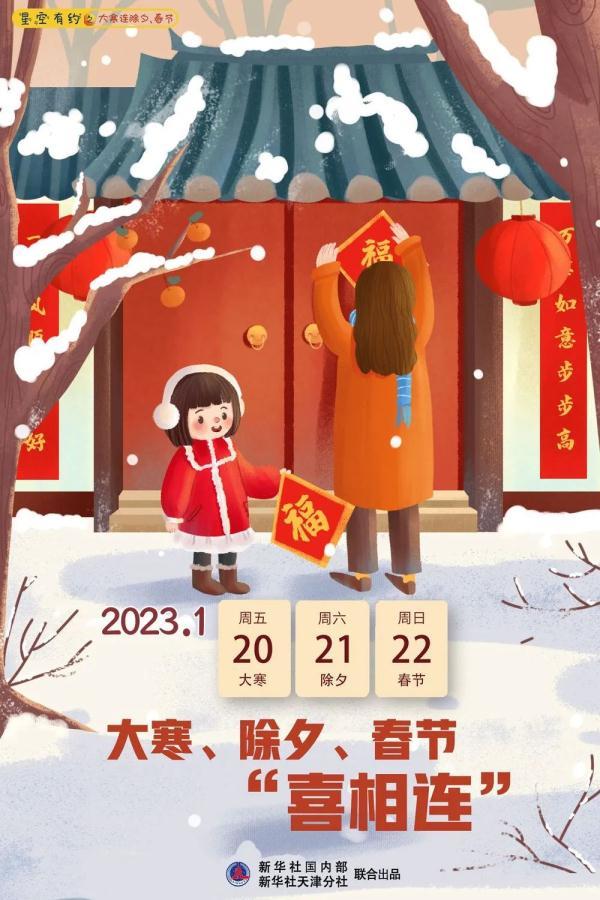 大寒除夕春节相连 本世纪仅五次：分别为12年、23年、42年、61年和80年