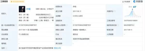 知名女演员许晴独资工作室被执行624万元