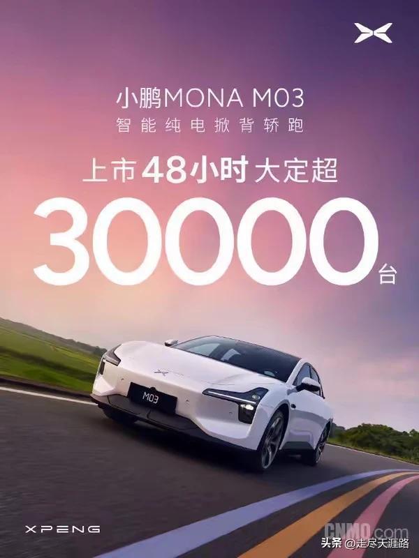 小鹏MONA M03上市22天下线超万辆 预定火爆，日均2000辆