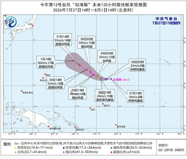 今年第13号台风“白海豚”生成
