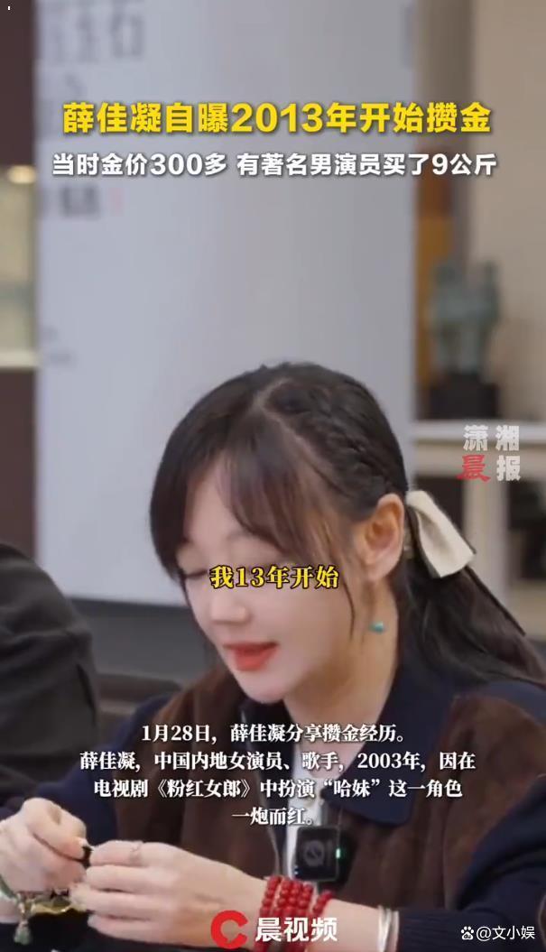 薛佳凝自曝2013年开动攒金 感性投资引热议