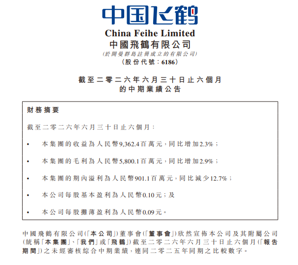 增收不增利!中国飞鹤半年报多项经营指标出现分化,上半年存货增速大幅跑赢营收