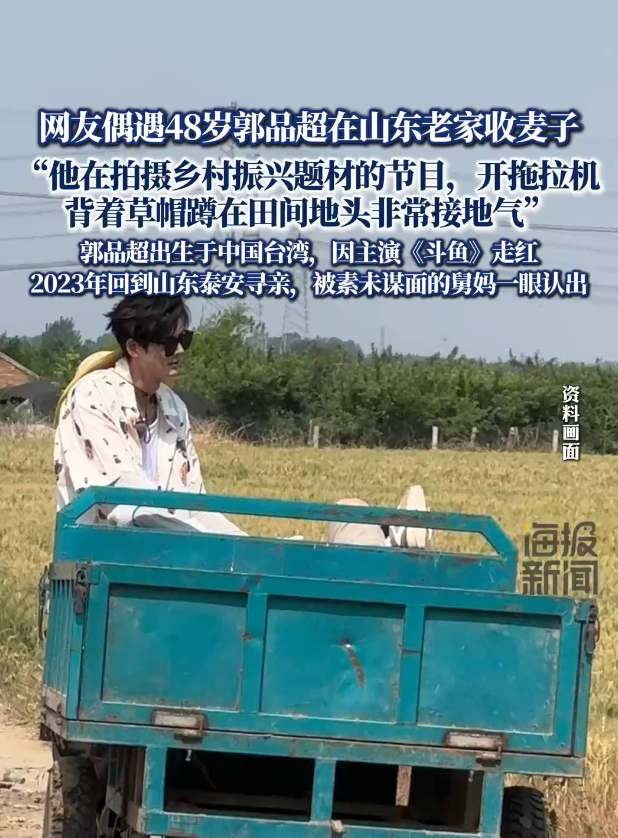 48岁演员郭品超回山东老家收麦子，非常接地气！