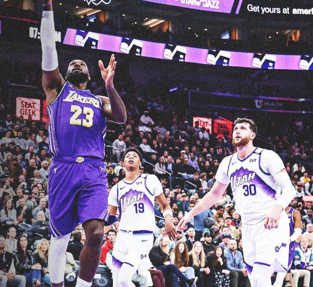 湖人逆转爵士 东契奇狂轰45分 紫金军团险胜延续连胜