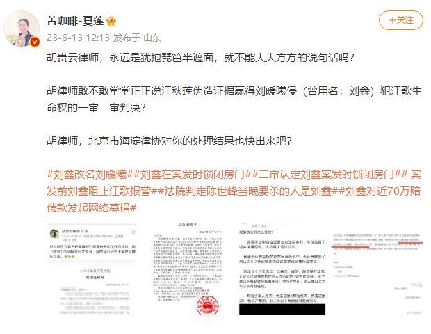江歌妈妈回应刘鑫律师称自己伪造证据 败诉后申请再审让人觉得不可思议
