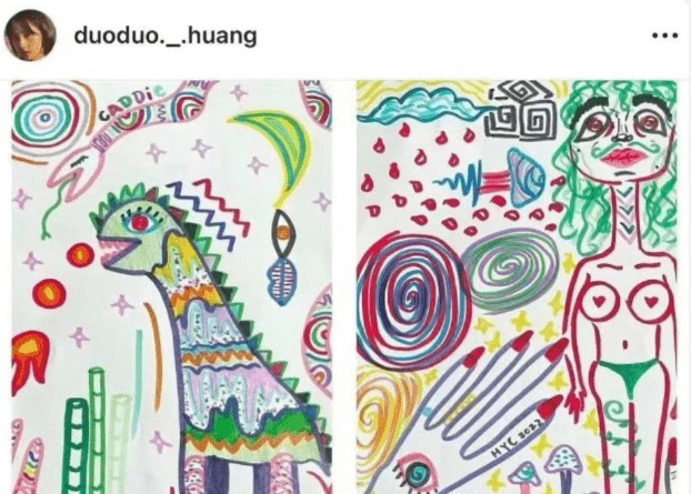 王诗龄黄多多画作被拿来比较，，王诗龄画风清新黄多多显得很抽象