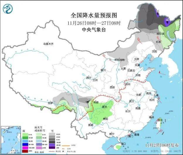 全国多地迎降雪天气 寒潮携大风南下