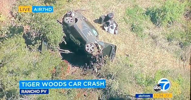 高尔夫球名将泰格伍兹发生车祸 警方称汽车撞树翻滚多圈但生命无忧