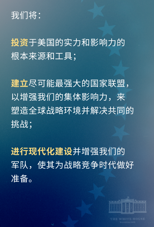 建立尽可能最强大的国家联盟,以增强我们的集体影响力,来塑造全球战略