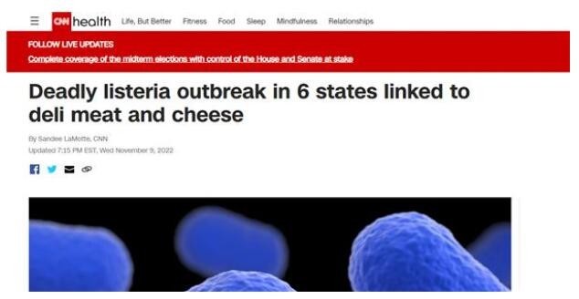 最致命的食源性病原体之一！美国16人感染李斯特菌：1人已死亡 1名孕妇流产