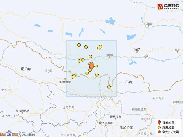 西藏日喀则6.8级地震 西藏地震多吗历史记录有几次