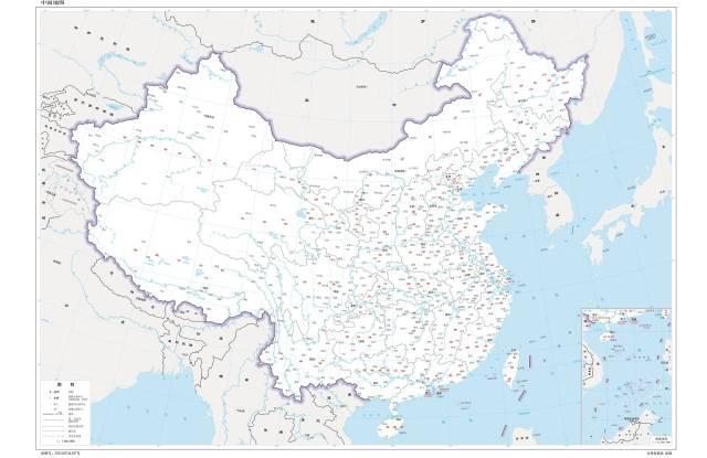 中国地图邻国黑白图片