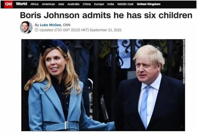 英首相首度承认自己有六个孩子