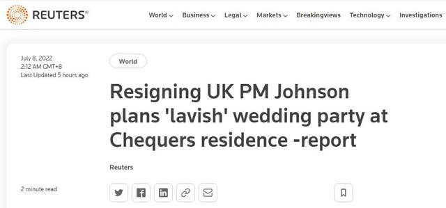 约翰逊想留任或为在首相别墅办婚礼，很多朋友和家人都被邀请了
